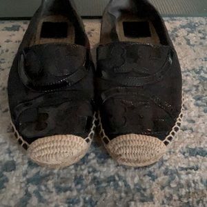 Tory Burch beautiful black espadrilles!